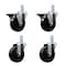 Service Caster 4'' Soft Rubber Wheel Swivel 7/8'' Square Stem Caster Set 2 Brakes, 4PK SCC-SQ20S414-SRS-PLB-78-2-S-2 - alternate 1